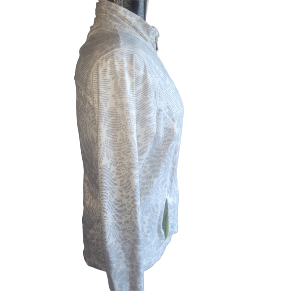 Mondetta White and Grey Floral Patterned Performance Jacket M - Picture 3 of 6